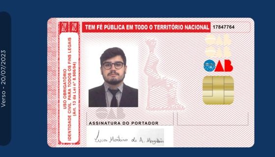 Carteira da OAB de Lucas Monteiro